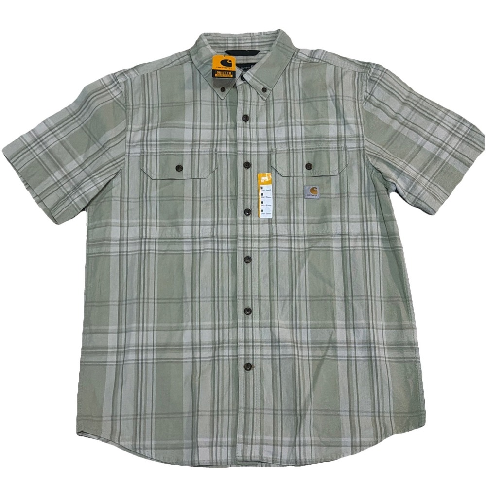 NWT Carhartt Loose Fit Midweight Plaid Shirt Green Men's Medium TW4625-M